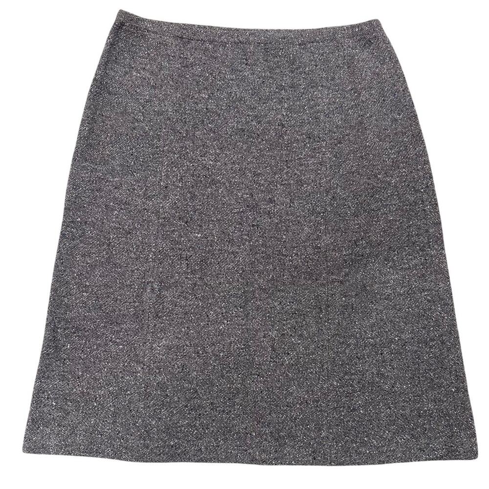 St John Collection Textured Boucle Wool Pencil Skirt Gray, size 4